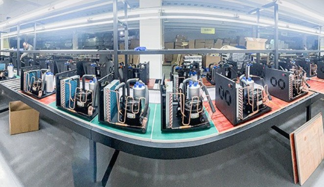 0.5 HP chiller undergoing factory quality inspection